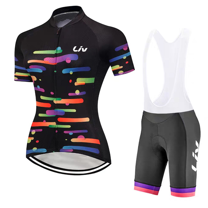Cycling Gear Ladies - LIV damesfietsshirtset voor zomerse wielrenwedstrijden, fietsbroek