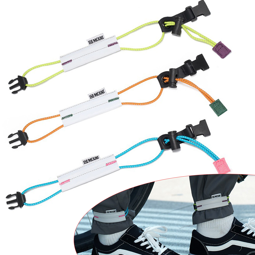 Cycle Gear - Reflecterende fietsbroekriem Verstelbare fietsbeenclipriem Fluorescerende veiligheidsreflecterende