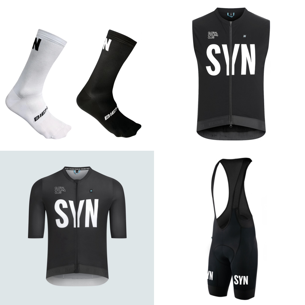 Cycling Gear Logo - Zomerfietspak met korte mouwen 2026 Zwart