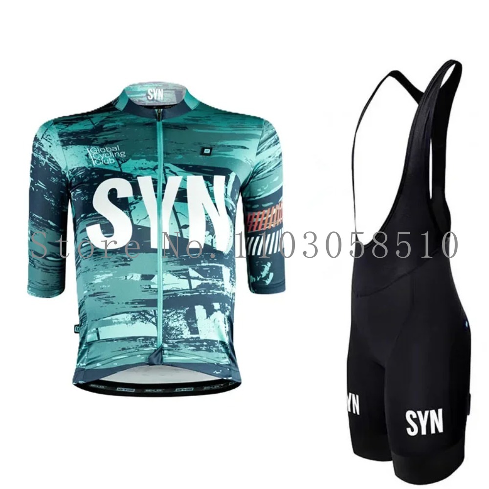Cycling Gear Logo - SYN Jersey Heren Fietsbroek met Sponskussen